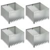 vidaXL Borde de C&eacute;sped 4 pcs 60 x 60 x 35 cm Acero Plateado