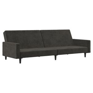 vidaXL Sof&aacute; cama de 2 plazas terciopelo gris oscuro