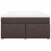 vidaXL Cama box spring con colch&oacute;n tela marr&oacute;n oscuro 140x200 cm
