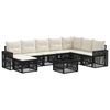 vidaXL Conjunto de sof&aacute;s de jard&iacute;n 9 uds. Negro y Blanco Crema