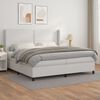 vidaXL Cama box spring con colch&oacute;n cuero sint&eacute;tico blanco 200x200 cm
