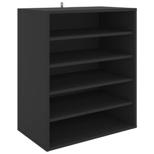 vidaXL Mueble zapatero de madera contrachapada negro 60x35x70 cm