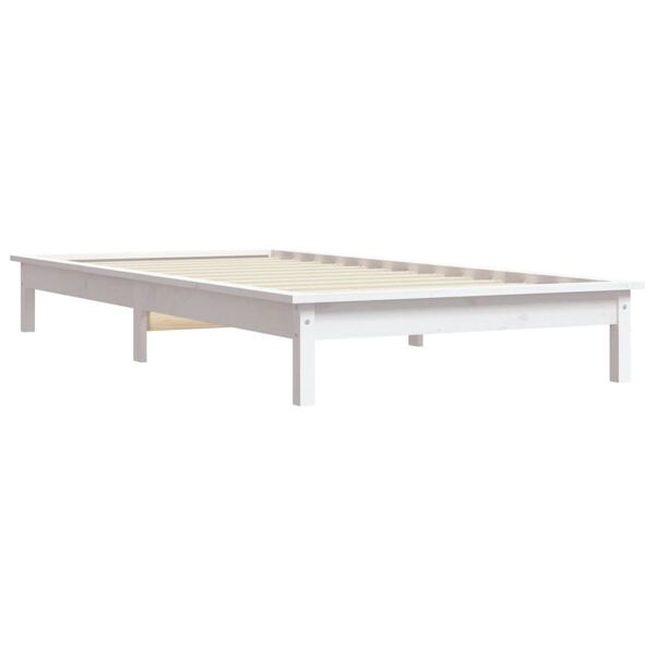 vidaXL Estructura de cama madera maciza de pino blanco 90x200 cm