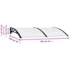 vidaXL Marquesina para puerta PC negro 200x100 cm