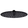 vidaXL Cabezal de ducha efecto lluvia acero inox redondo negro 25 cm