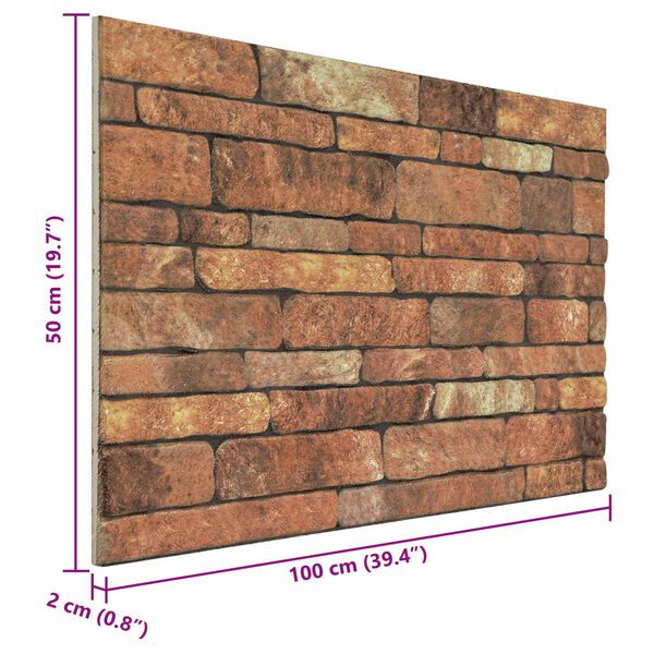 vidaXL Paneles de pared 10 pcs Marr&oacute;n y 100 x 50 cm Espuma EPS