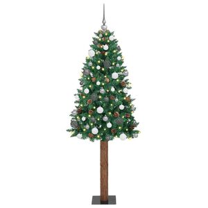 vidaXL &Aacute;rbol de Navidad Delgado con 300 LED con soporte Verde 210 cm
