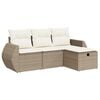vidaXL Juego de sof&aacute;s jard&iacute;n con cojines 4 pzas rat&aacute;n sint&eacute;tico beige