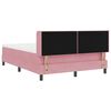 vidaXL Cama tipo Box Spring con colch&oacute;n Rosa 190 x 140 cm Terciopelo