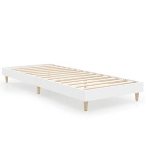 vidaXL Estructura de cama madera de ingenier&iacute;a blanca 75x190 cm