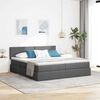 vidaXL Cama con almacenamiento con colch&oacute;n Gris oscuro 200 x 200 cm