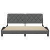 vidaXL Estructura de cama sin colch&oacute;n de tela gris oscuro 180x200 cm