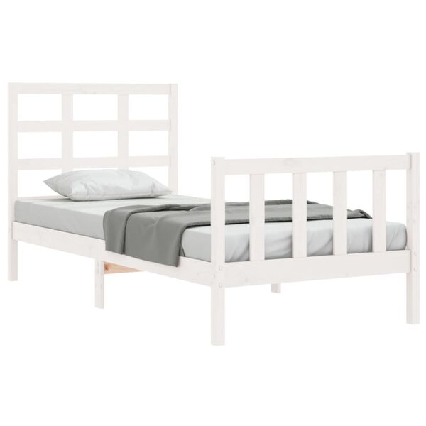 vidaXL Estructura cama sin colch&oacute;n madera maciza pino blanca 100x200cm