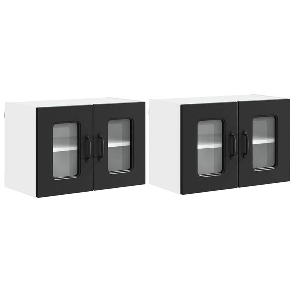 vidaXL Mueble de Cocina Kalmar 2 pcs Negro 60 x 31 x 40 cm