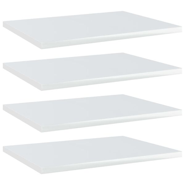 vidaXL Estante estanter&iacute;a 4uds contrachapada blanco brillo 40x30x1,5cm