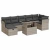 vidaXL Set de sof&aacute;s de jard&iacute;n 8 pzas y cojines rat&aacute;n sint&eacute;tico gris