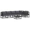 vidaXL Conjunto de sof&aacute;s de jard&iacute;n 7 uds. Negro Aluminio
