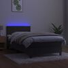 vidaXL Cama box spring colch&oacute;n y LED terciopelo gris oscuro 100x200 cm