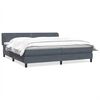 vidaXL Cama box spring con colchones terciopelo gris oscuro 200x220 cm