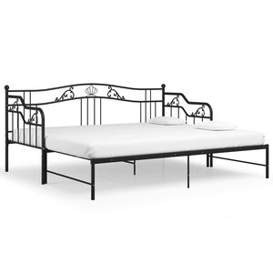 vidaXL Estructura sofá cama extraíble sin colchón metal negro 90x200cm
