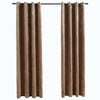 vidaXL Cortinas opacas con anillas 2 uds terciopelo beige 140x175 cm