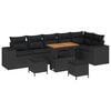 vidaXL Conjunto de sof&aacute; de jard&iacute;n 9 uds. Negro rat&aacute;n sint&eacute;tico