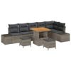 vidaXL Conjunto de sof&aacute;s de jard&iacute;n 9 uds. 8-N&uacute;mero de plazas Gris