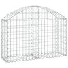vidaXL Cesta de gaviones forma arco hierro galvanizado 100x30x60/80 cm