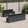 vidaXL Conjunto de sof&aacute;s de jard&iacute;n 8 pcs Negro rat&aacute;n sint&eacute;tico