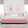vidaXL Cama tipo Box Spring con colch&oacute;n Rosa 200 x 200 cm Terciopelo