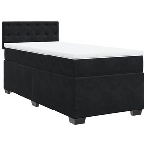 vidaXL Cama box spring con colch&oacute;n terciopelo negro 100x200 cm