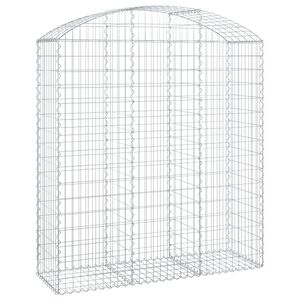 vidaXL Cesta gaviones forma arco hierro galvanizado 150x50x160/180 cm