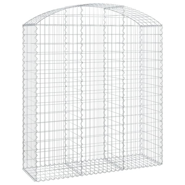 vidaXL Cesta gaviones forma arco hierro galvanizado 150x50x160/180 cm