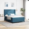 vidaXL Cama con Box Spring LED y Colch&oacute;n Azul 140 x 190 cm Terciopelo