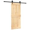 vidaXL Puerta Corredera Natural y negro 85 x 210 cm