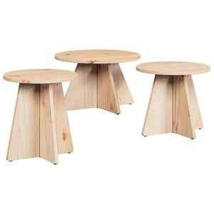 vidaXL Mesa de Caf&eacute; 3 pcs Natural