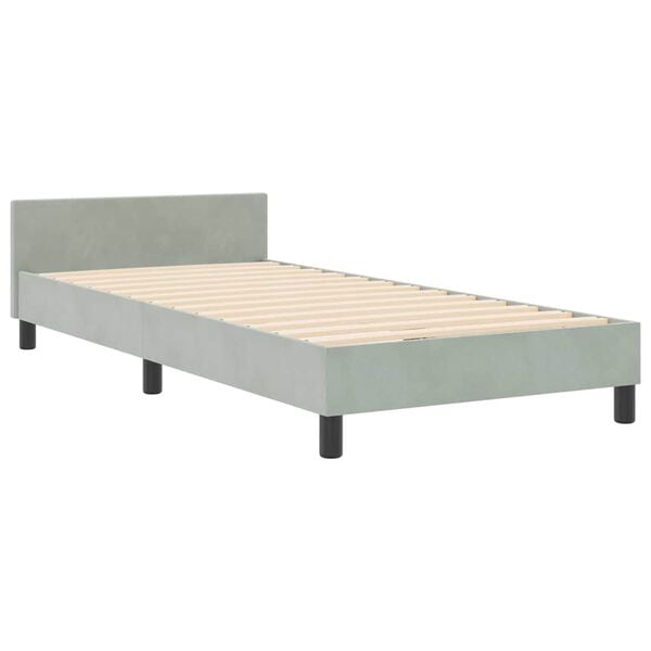 vidaXL Cama tipo Box Spring Gris claro 90 x 190 cm Terciopelo