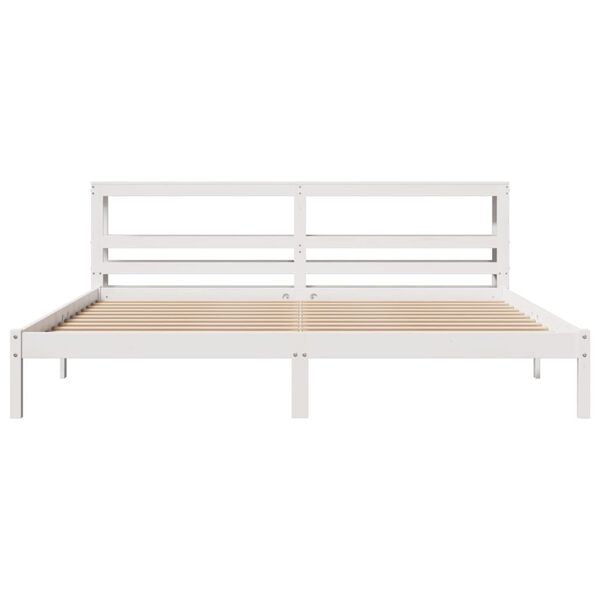 vidaXL Cama sin colch&oacute;n madera maciza de pino blanca 180x200 cm