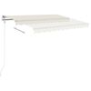 vidaXL Toldo manual retr&aacute;ctil con luz LED crema 3x2,5 m
