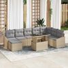 vidaXL Conjunto de sof&aacute; de jard&iacute;n con coj&iacute;n 9 pcs Beige y Gris Claro