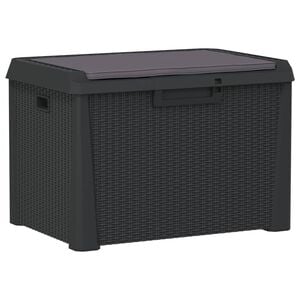 vidaXL Caja de almacenaje jard&iacute;n con coj&iacute;n asiento PP antracita 125 L