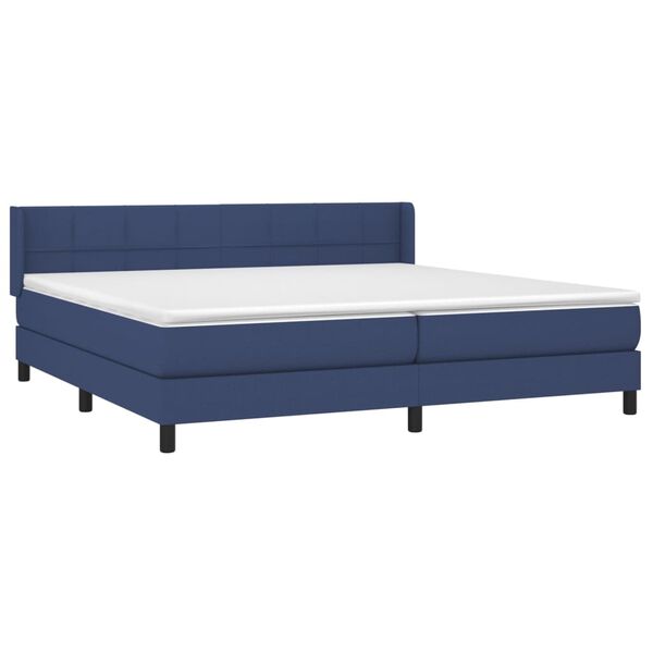 vidaXL Cama box spring con colch&oacute;n tela azul 200x200 cm