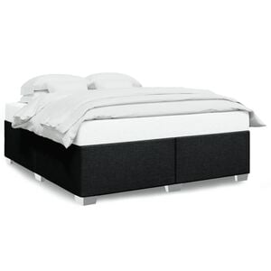 vidaXL Cama sin colch&oacute;n tela negro 200x200 cm