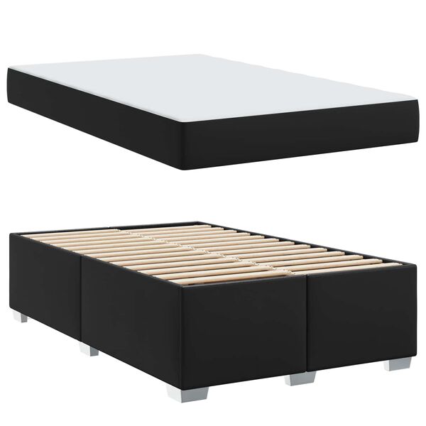 vidaXL Estructura de cama con colch&oacute;n Negro 120 x 200 cm tela