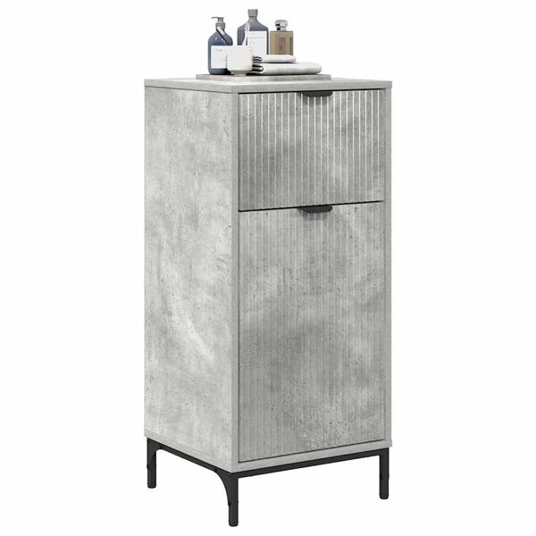 vidaXL Gabinete de Baño con cajón Gris Concreto 39,5 x 36 x 88 cm