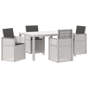 vidaXL Conjunto de Comedor de Jard&iacute;n 5 uds. Blanco y Antracita PP
