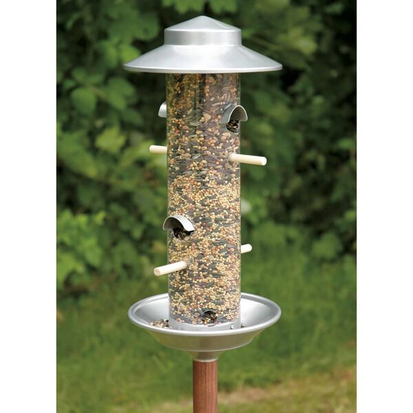 dobar Comedero para p&aacute;jaros con soporte plateado