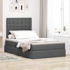 vidaXL Cama con almacenamiento y colch&oacute;n Gris oscuro 120 x 190 cm tela