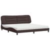 vidaXL Cama con colch&oacute;n Hvar tela marr&oacute;n oscuro 200x200 cm