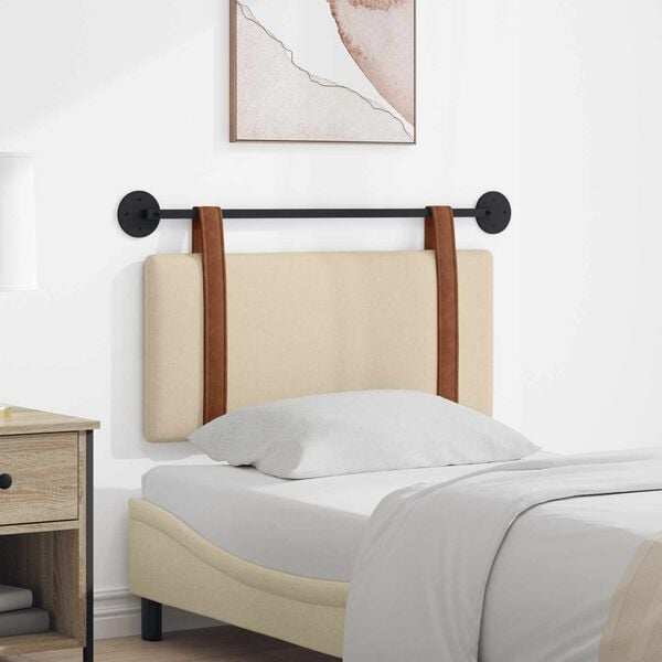 vidaXL Cabecera Colgante Liso Crema 90 x 55 x 5 cm PU antiguo